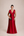 Vestido Vermelho em Zibeline Sereia com Cintura Vazada e Bordada