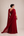 Vestido Marsala de Um Ombro com Capa, Drapeado e Flores na Cintura
