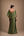 Vestido Verde Oliva em Zibeline com Manga Capa Bordada