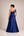 Vestido Azul Royal em Zibeline de Um Ombro com Flor e Bordado