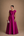 Vestido Fúcsia em Zibeline de Um Ombro com Flor e Bordado