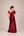 Vestido Marsala Semissereia em Zibeline Ombro a Ombro com Bordado