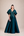 Vestido Verde Petróleo em Zibeline com Mangas Bufantes Bordadas