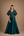 Vestido Verde Petróleo em Zibeline com Mangas Bufantes Bordadas