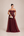 Vestido Marsala em Tule Francês Ombro a Ombro com Bordado