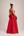 Vestido Vermelho em Zibeline Frente Única com Decote nas Costas e Laço