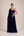 Vestido Azul-Marinho em Tule Hidratado de Um Ombro com Cintura Bordada
