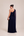 Vestido Azul-Marinho em Tule Hidratado de Um Ombro com Cintura Bordada