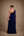 Vestido Azul-Marinho em Tule Hidratado de Um Ombro com Cintura Bordada