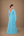 Vestido Azul Tiffany em Crepe com Toque de Seda, Decote V e Mangas Flare
