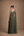 Vestido Verde Oliva em Crepe com Toque de Seda, Capa e Cintura Bordada