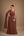 Vestido Marrom Chocolate em Crepe com Toque de Seda, Capa e Cintura Bordada