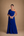 Vestido Azul Royal de Um Ombro com Flores Bordadas e Babado Lateral