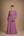 Vestido Lavanda em Crepe com Toque de Seda, Mangas Longas e Decote Bordado