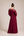 Vestido Marsala em Crepe com Toque de Seda, Mangas Longas e Decote Bordado