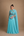 Vestido Azul Tiffany de Um Ombro com Corpo Bordado e Capa