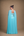 Vestido Azul Tiffany de Um Ombro com Corpo Bordado e Capa