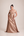 Vestido Champanhe em Zibeline Ombro a Ombro com Tule Bordado