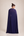 Vestido Azul-Marinho em Crepe com Toque de Seda, Capa Removível e Cintura Bordada
