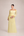 Vestido Amarelo-Manteiga Ombro a Ombro com Flores, Pedrarias e Mangas Longas