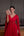 Vestido vermelho longo com Capa e Bordado
