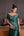 Vestido em zibeline com sobreposição de saia ombro a ombro bordado
