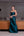 Vestido em zibeline com bordado e capa removível