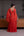 Vestido decote V bordado lateral cintura e manga flare