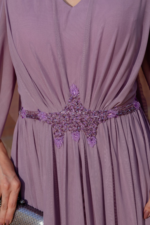 Vestido Lívia Ribeiro em tule hidratado e bordado cintura (Disponível em 20 dias úteis)