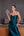 Vestido em zibeline com bordado e capa removível