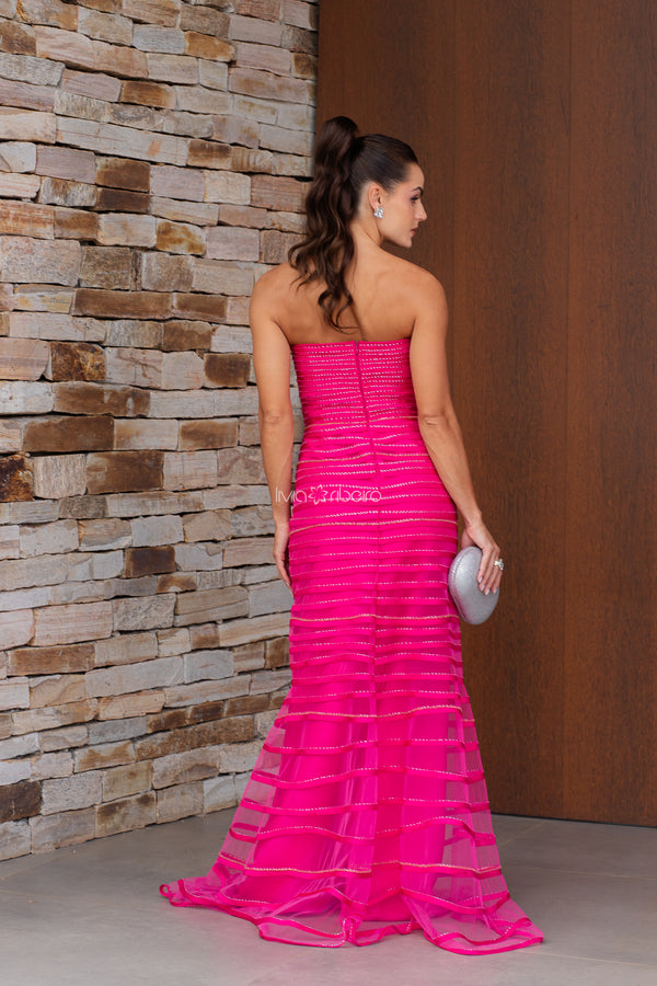 Vestido tomara que caia fitado com capa removível | Livia Ribeiro