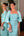 Vestido Azul Tiffany Longo Bordado em Pedrarias com Capa Laço