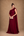 Vestido marsala Longo Sereia de Um Ombro com Capa e Flores 3D
