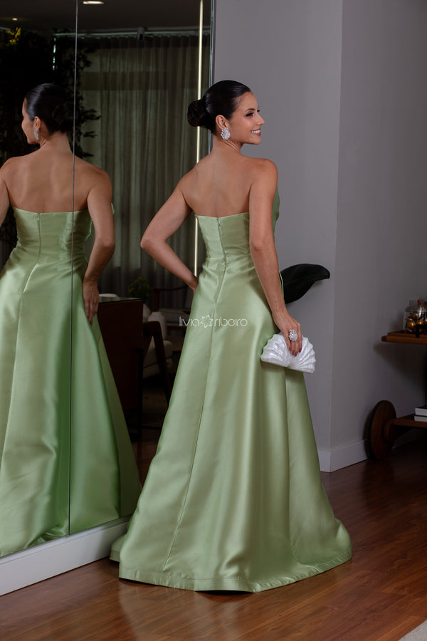 Vestido Lívia Ribeiro tomara que caia em alfaiataria