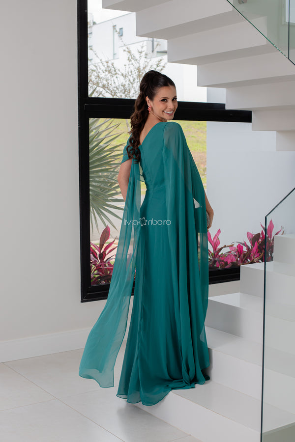 Vestido corte reto bordado colorido na cintura