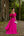 Vestido Pink em Crepe Ombro a Ombro com Babados