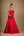 Vestido vermelho longo em zibeline tomara que caia sem capa – vista frontal