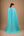 Vestido azul Tiffany com capa longa fluida – vista posterior