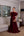 Vestido Marsala em Crepe Ombro a Ombro com Babados