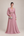 Vestido Longo Rosé com Mangas Longas e Bordado na Cintura