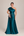 Vestido Longo Verde Petróleo em Zibeline de Um Ombro com Bordado
